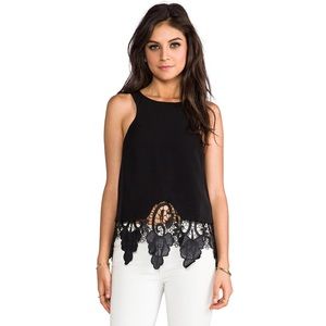 EUC - LIKE NEW- StyleStalker lace trimmed top